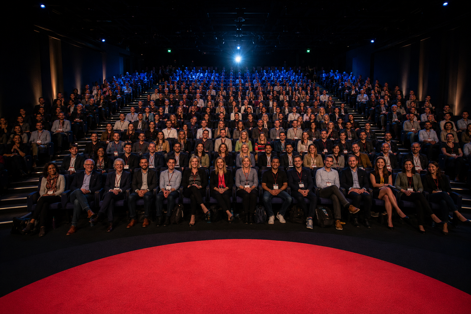Audience seen from the stage